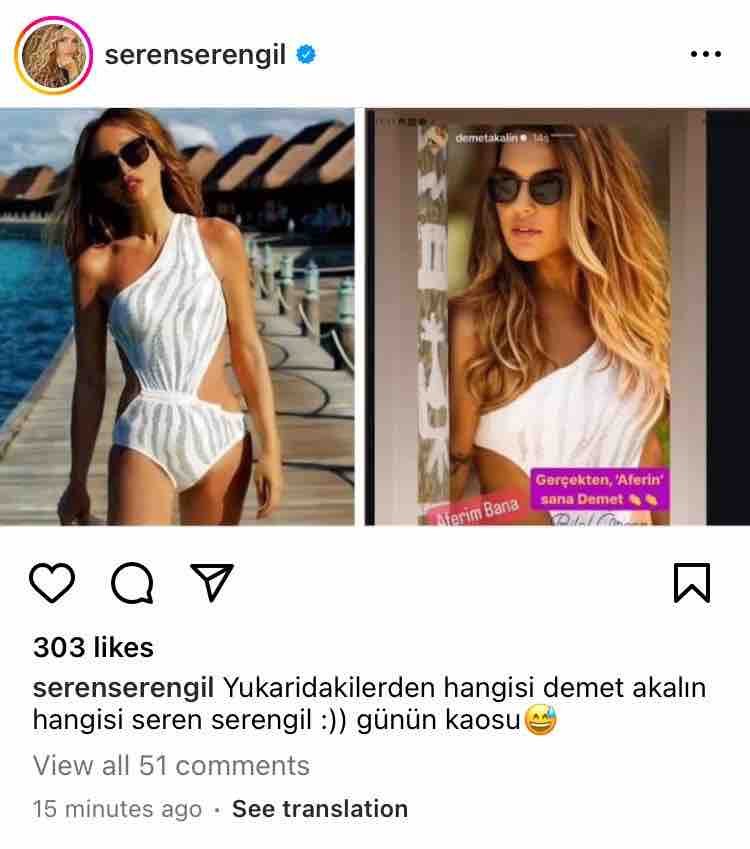 seren serengil in demet akalin gondermesi olay oldu demet akalin dan sitem 